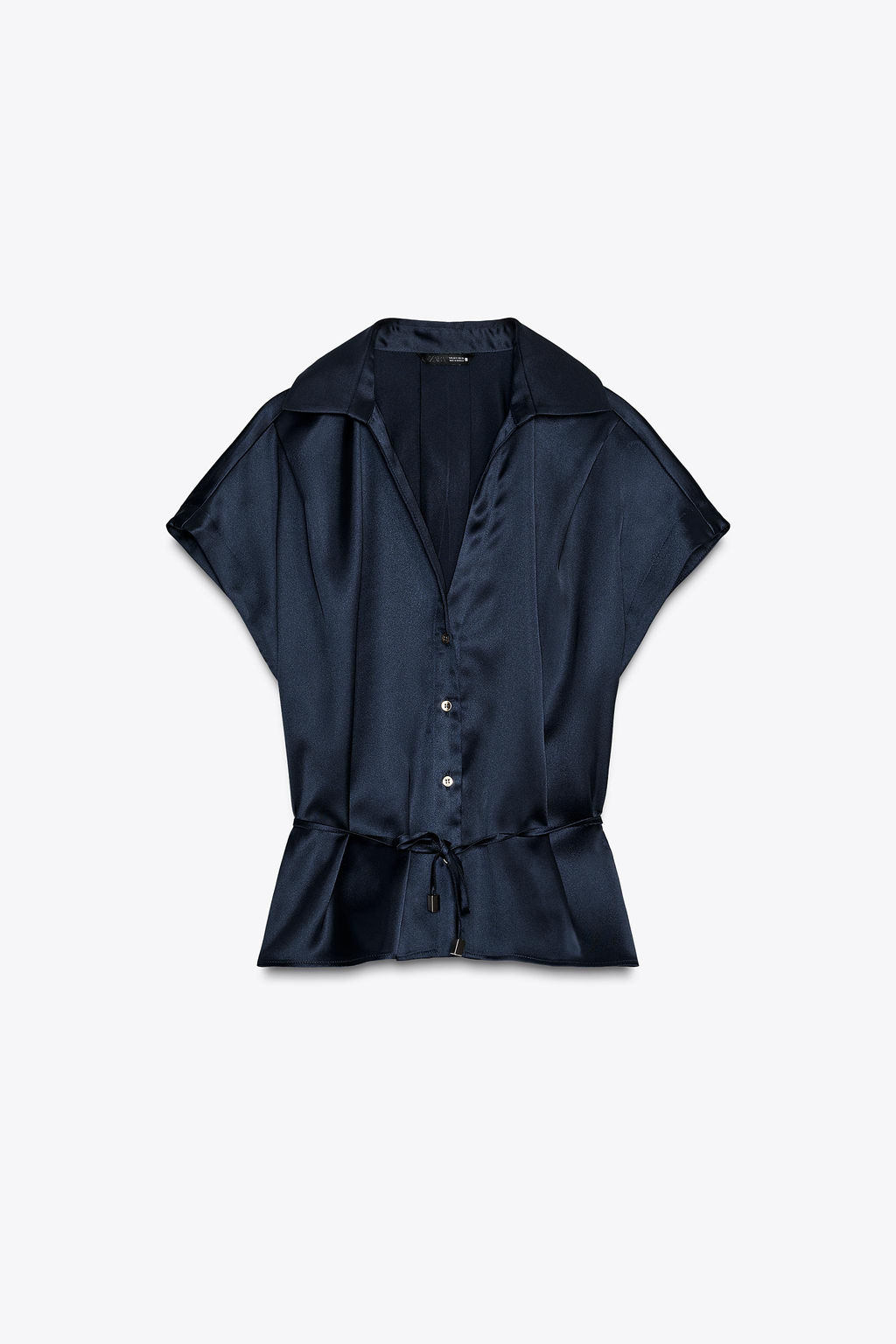 SATIN SHIRT WITH BELT - Zara фото 7