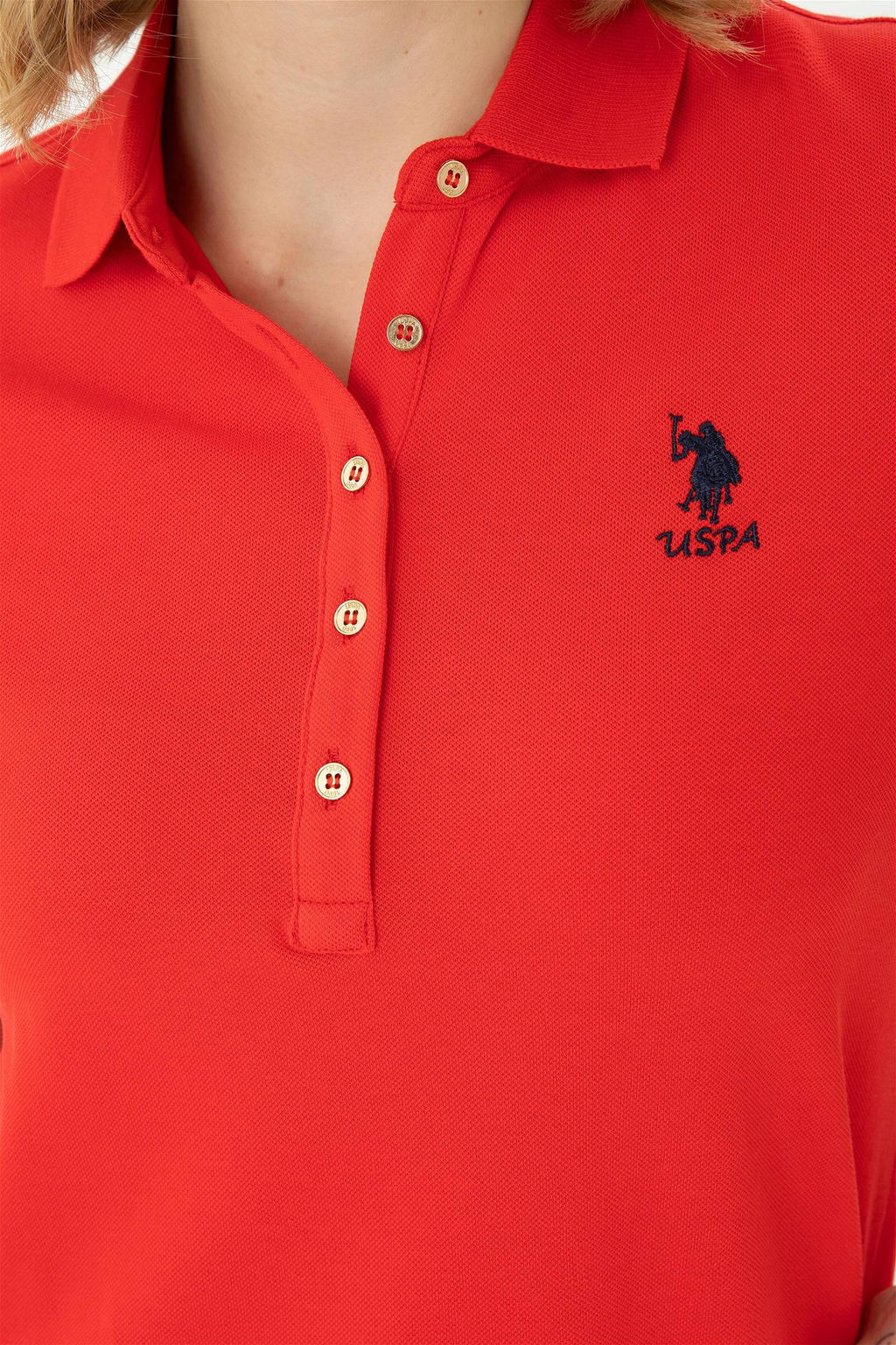Женское красное трикотажное платье - U.s. polo assn фото 7