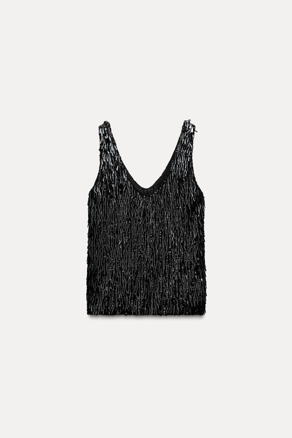 ZW COLLECTION SEQUIN STRAP TOP - Zara фото 8