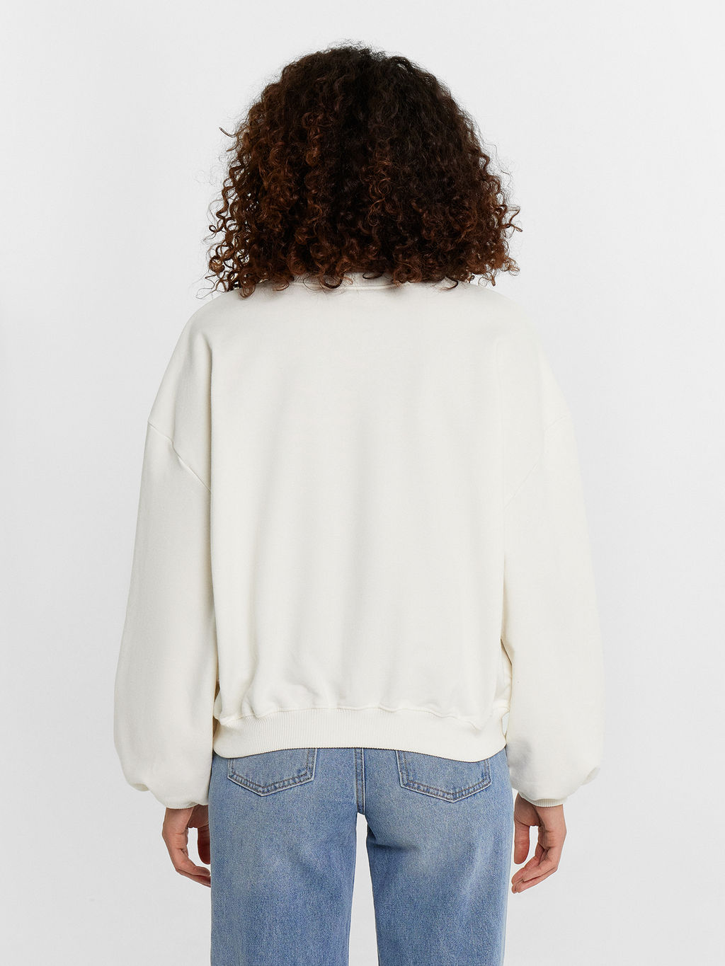 Свитшот женский кремовый с принтом молочный +печать 122935