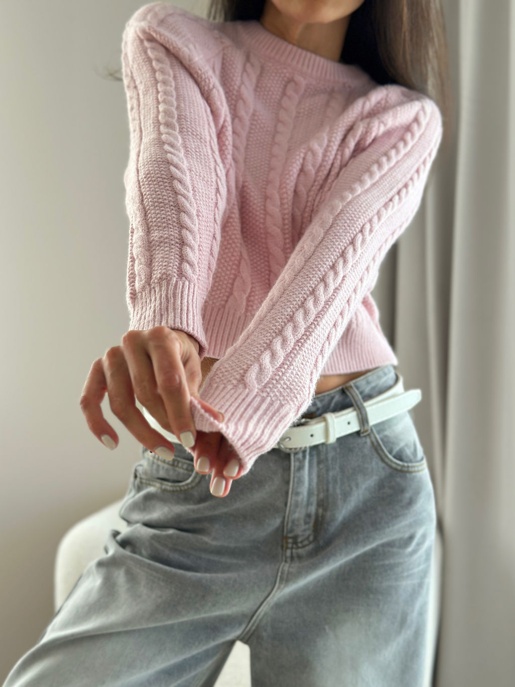 Кроп-свитер Эми (розовый) One Size - Nadi bordo фото 8