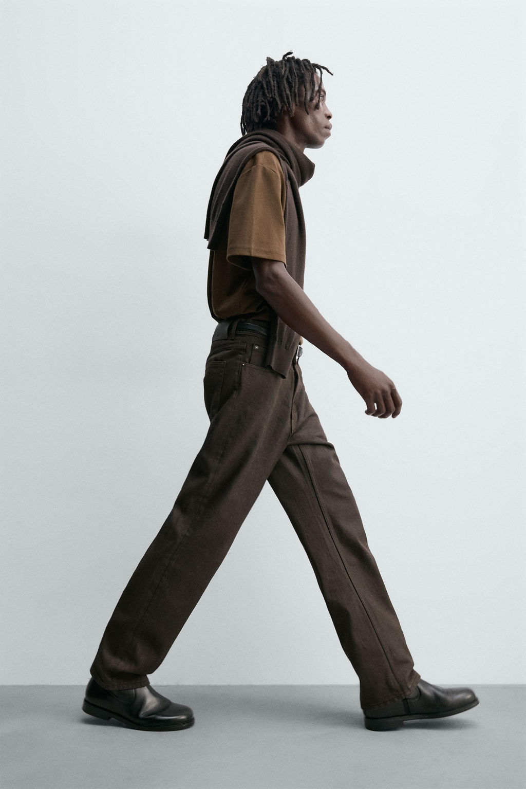 WAXED-FINISH STRAIGHT-LEG JEANS - Zara фото 4