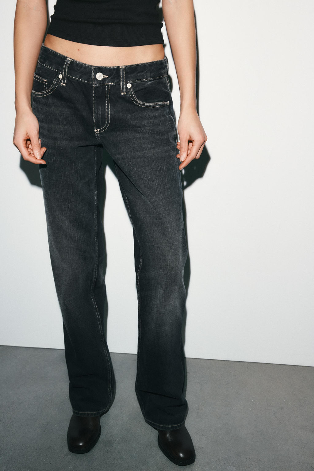 TRF WIDE-LEG LOW-RISE JEANS - Zara фото 11