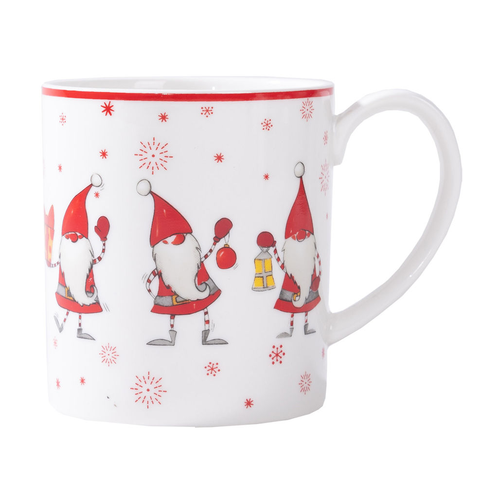 42941 GIPFEL Кружка CHRISTMAS 350 мл. Материал: фарфор. Цвет: белый с красным.