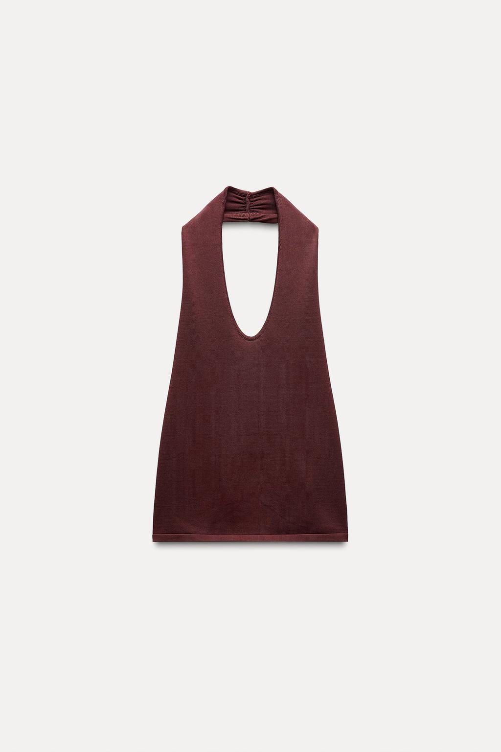 KNIT OPEN BACK TOP WITH HEART APPLIQUE - Zara фото 6