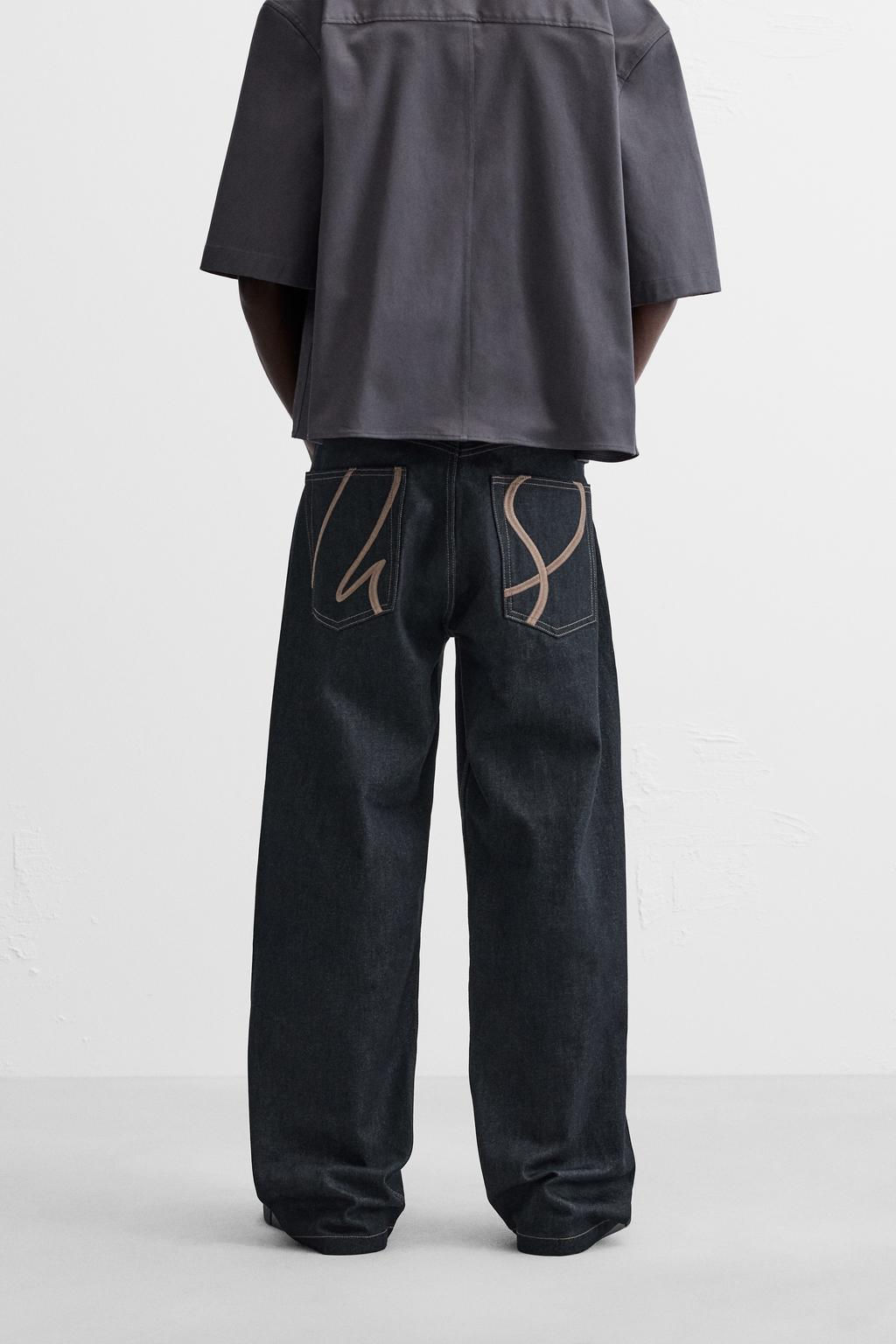 EMBROIDERED BAGGY FIT JEANS - Zara фото 2