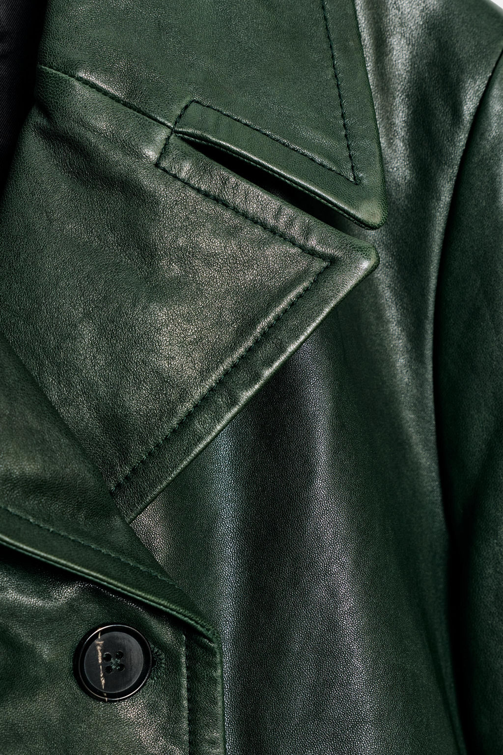 DOUBLE-BREASTED LEATHER BLAZER ZW COLLECTION LIMITED EDITION - Zara фото 10