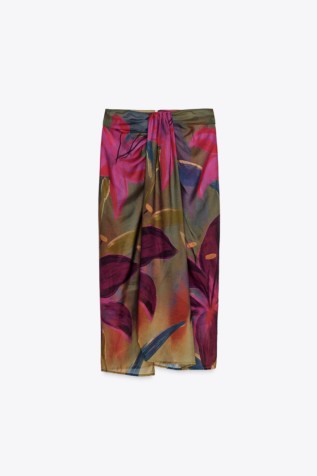 FLORAL PRINT WRAP SKIRT - Zara фото 5