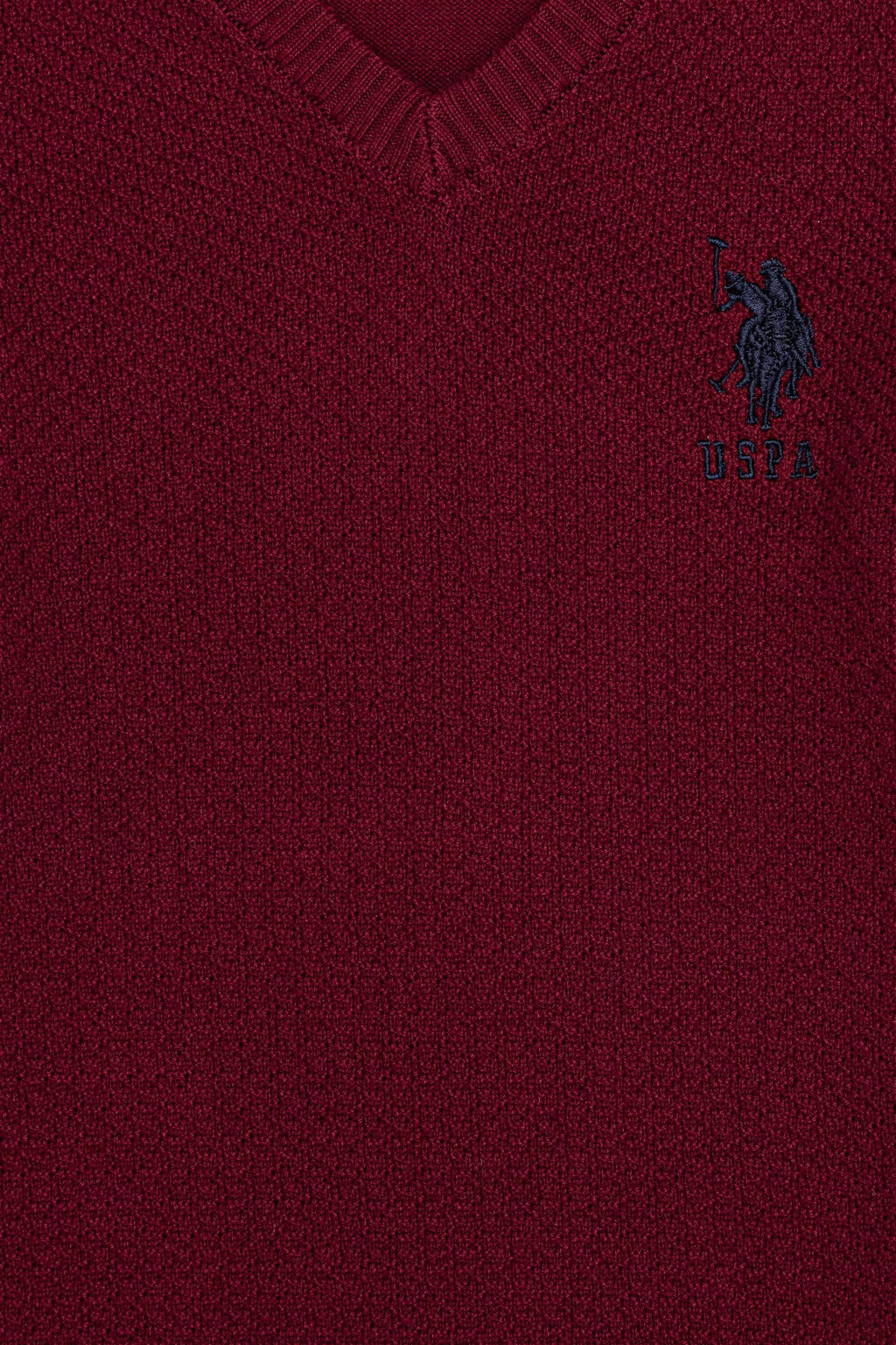 Бордовый трикотажный свитер с v-образным вырезом для мальчика Неожиданная скидка в корзине - U.s. polo assn фото 3