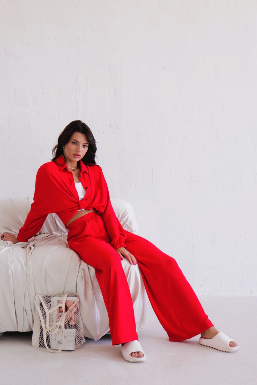 9599 Костюм в пижамном стиле красный - Martichelli фото 9