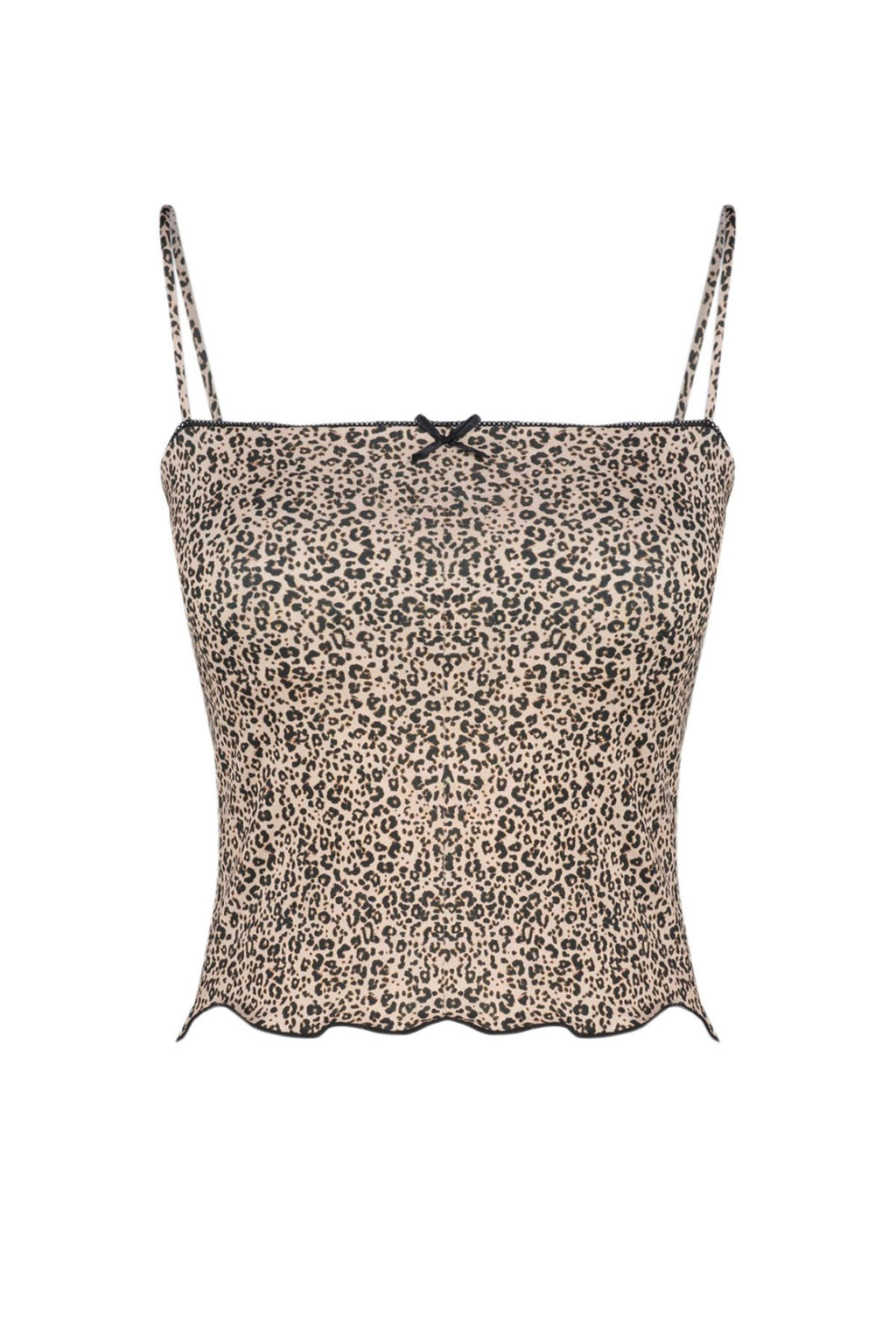 Trendyolmilla Kahverengi Leopar Bask?l? Ask?l? Crop Super Esnek Orme Bluz TWOSS24BZ00644  фото 7