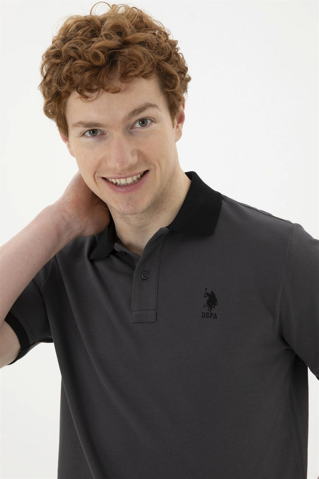 Мужская базовая футболка антрацитового цвета - U.s. polo assn фото 2