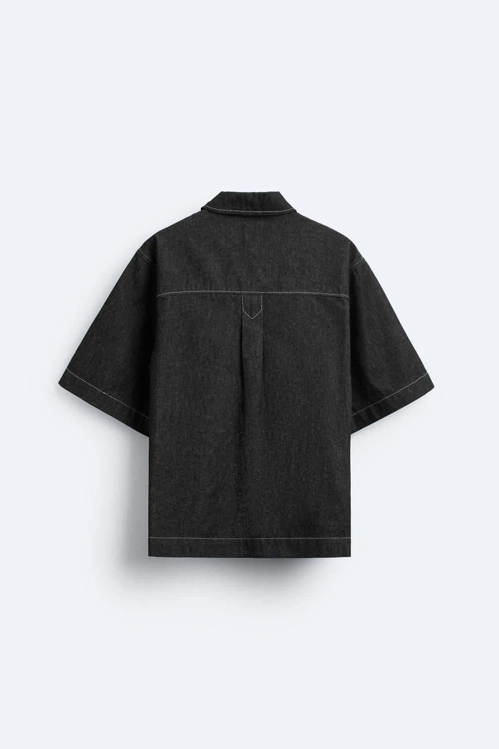 KONTRAST UST DIKISLI DENIM GOMLEK - Zara фото 8