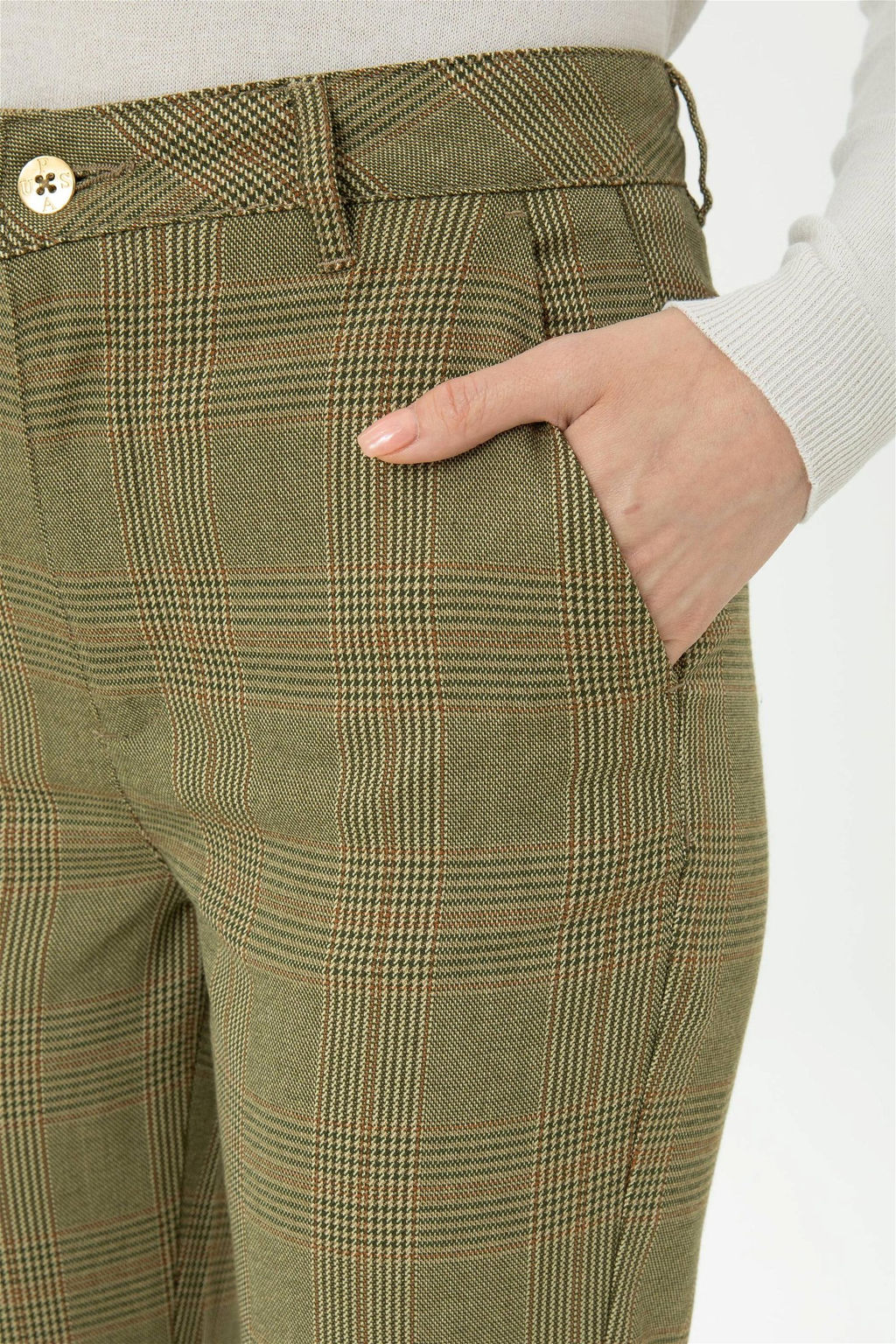 Женские брюки из плотной ткани светло-хаки - U.s. polo assn фото 12