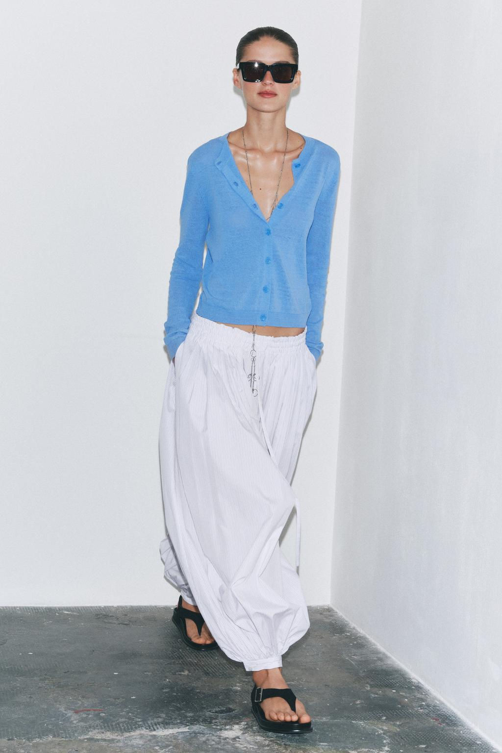 LINEN BLEND CARDIGAN - Zara фото 7