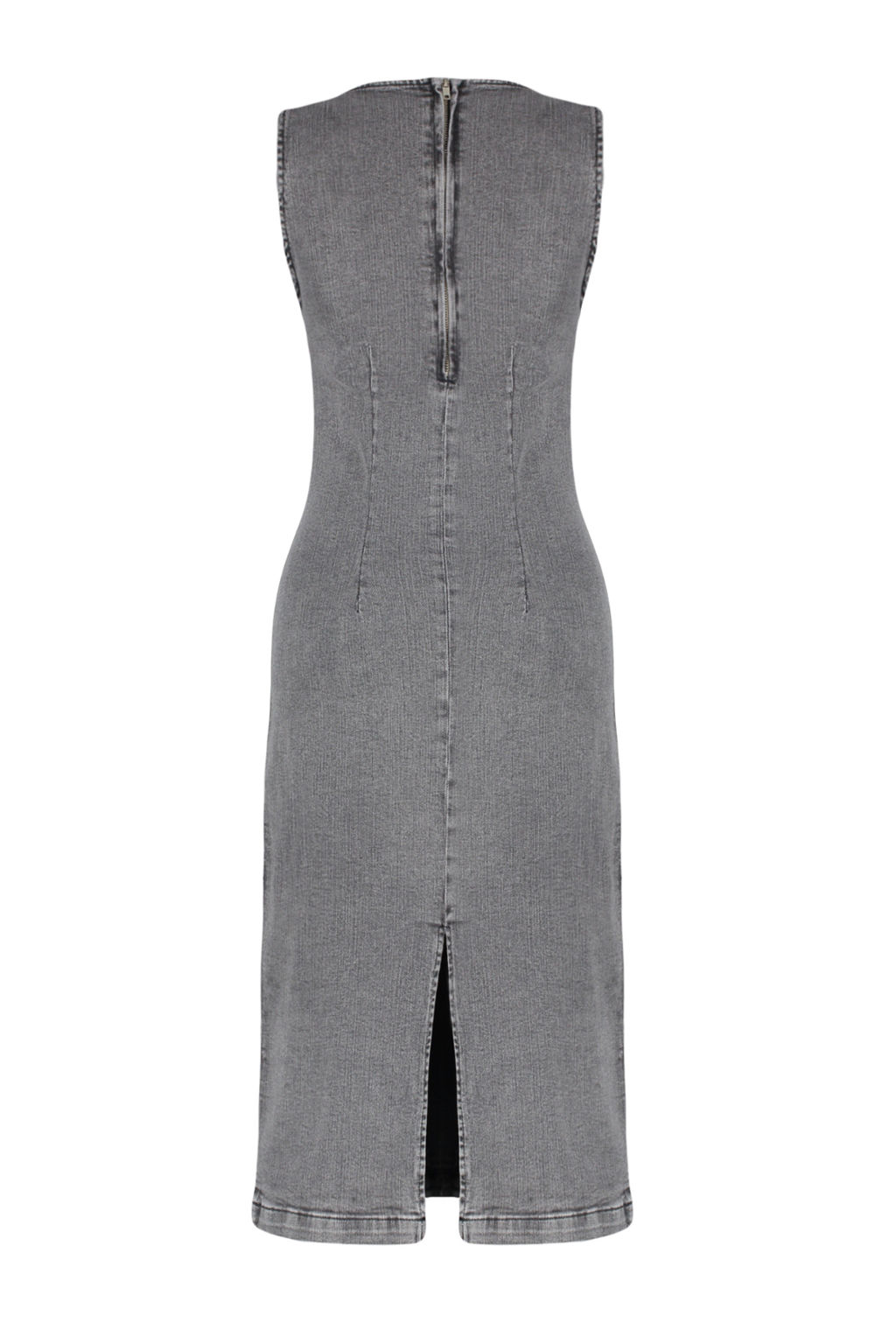 Trendyolmilla Antrasit Fitted/Vucuda Oturan Midi Denim Elbise TWOSS24EL00383  фото 8