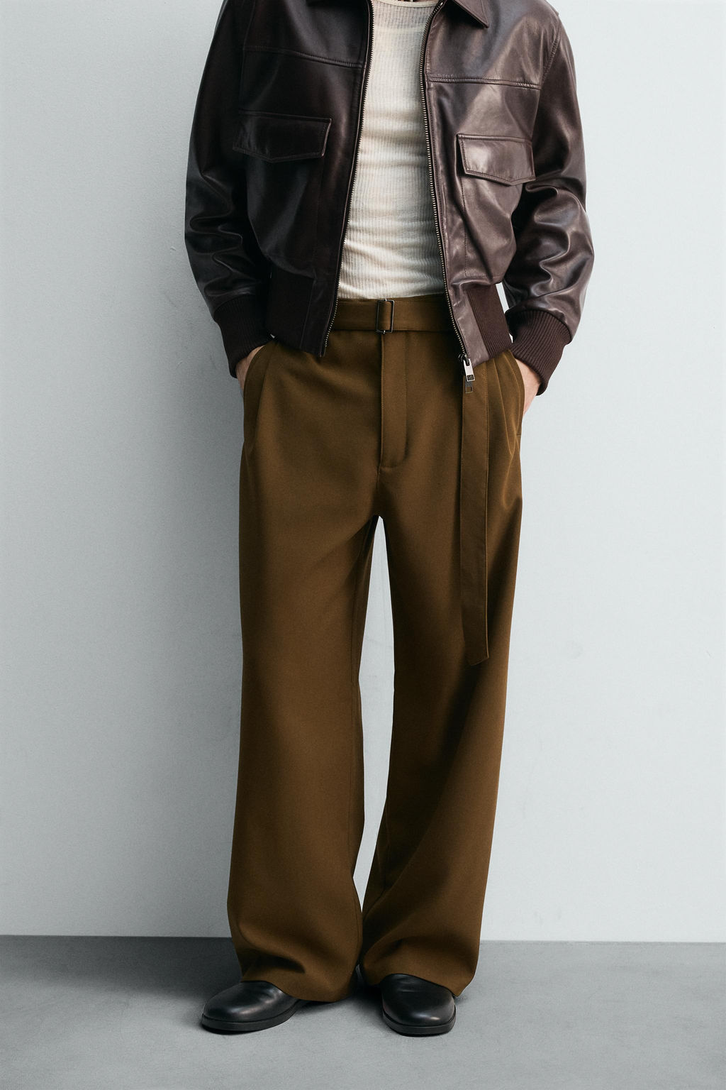 RELAXED FIT TROUSERS WITH BELT - Zara фото 2