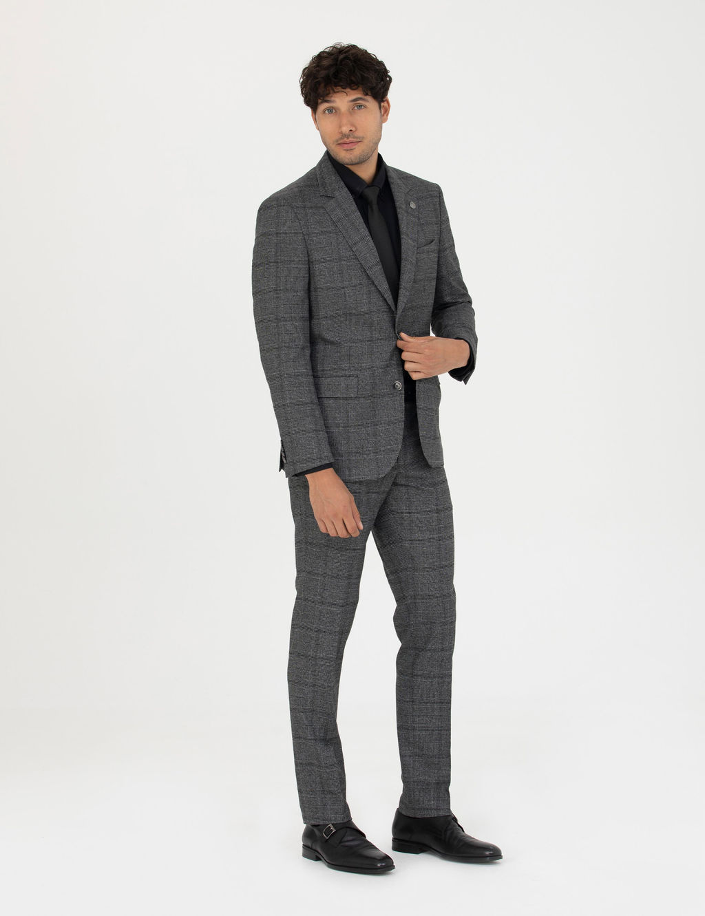 F_me Slim Fit Ekose Tak_m Elbise