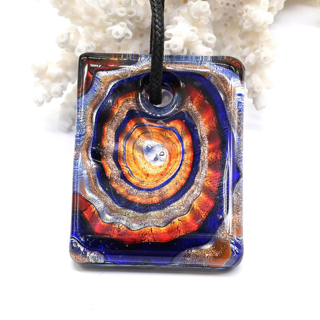 Прямоугольный кулон из муранского стекла 35*45мм цв.голубой - Радуга камня фото 6