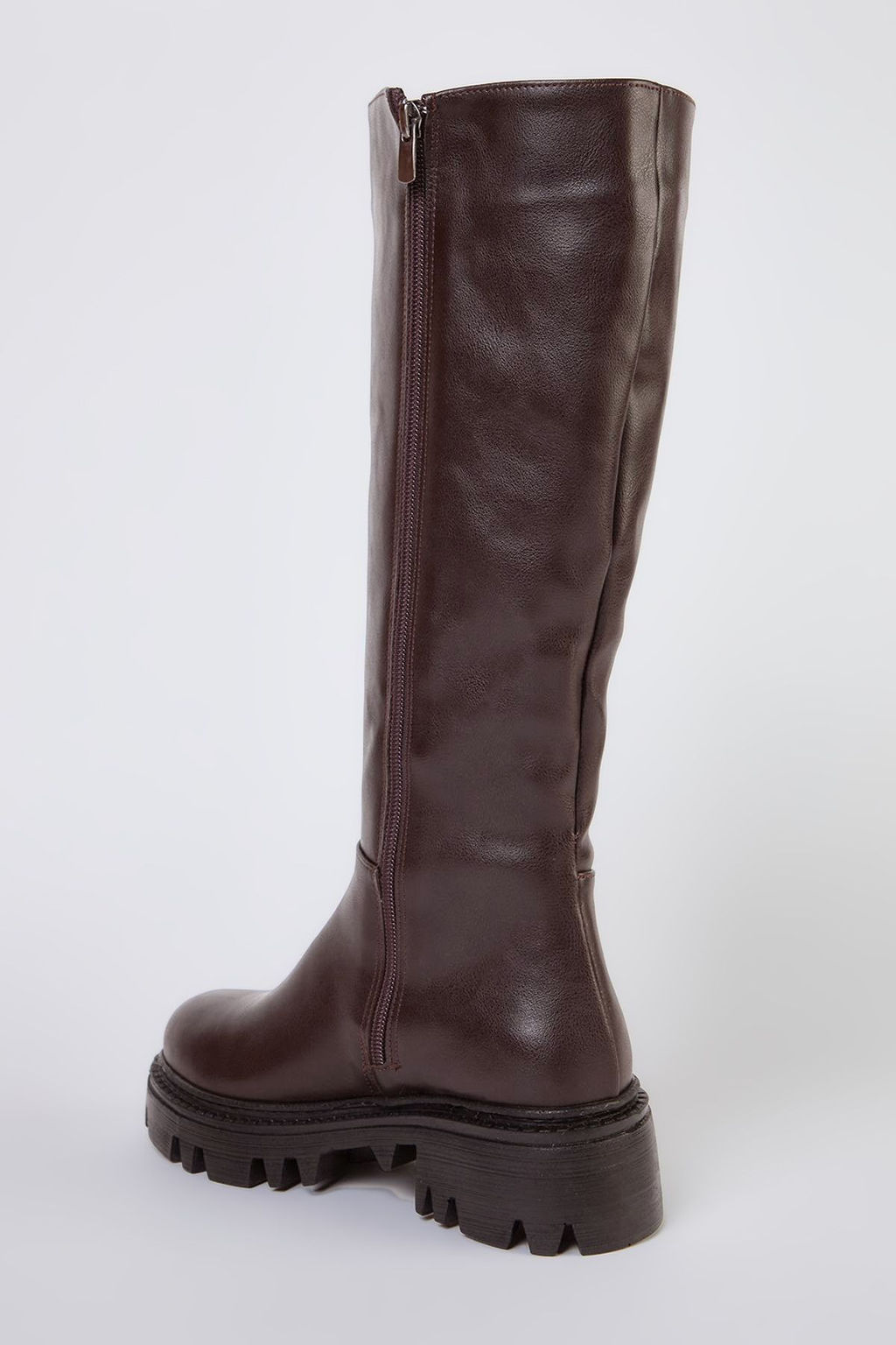 Trendyolmilla Shoes Koyu Kahverengi Kal?n Tabanl? Fermuarl? Kad?n Cizme TAKAW25CZ00005  фото 5