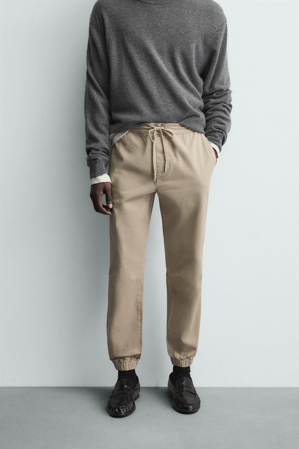 PANTAL?N CINTURA JOGGER SLIM FIT / Beige - Zara фото 2
