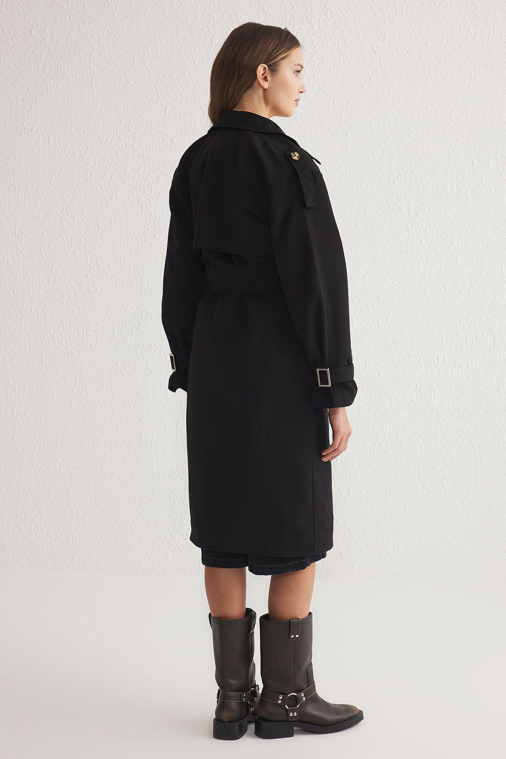 Trendyolmilla Haki Kemerli Ruzgarl?k Detayl? Su Itici Uzun Trenckot TWOSS21TR0005  фото 82