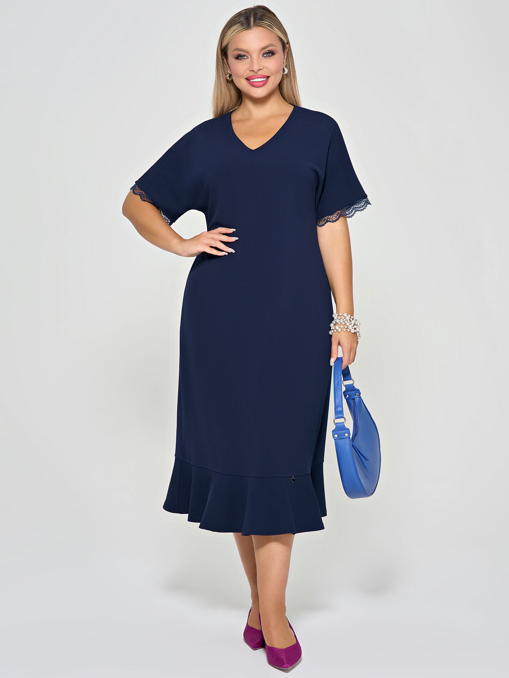 Платье 0421-1 черничный - Dora фото 21