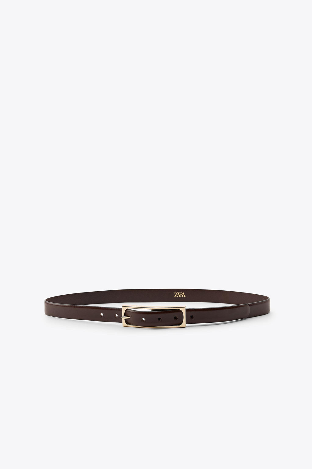 LEATHER BELT WITH RECTANGULAR BUCKLE - Zara фото 2