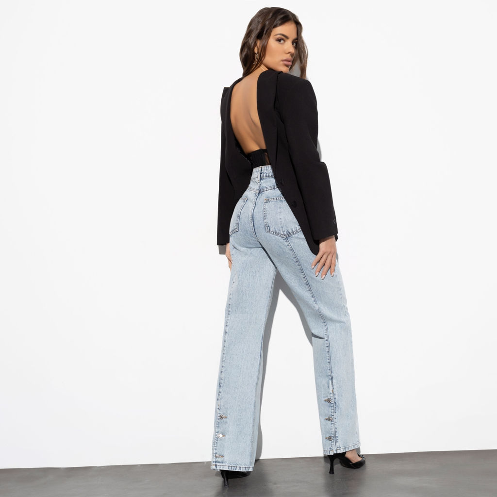 Джинсы палаццо с разрезами на пуговицах, Modena (light blue) - Charutti фото 2