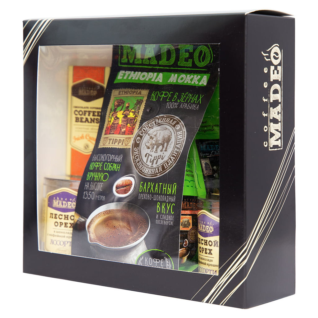 Кофе натуральный Подарочный набор Ethiopia Mokka Tippi со сладостями 410 г - Madeo фото 2