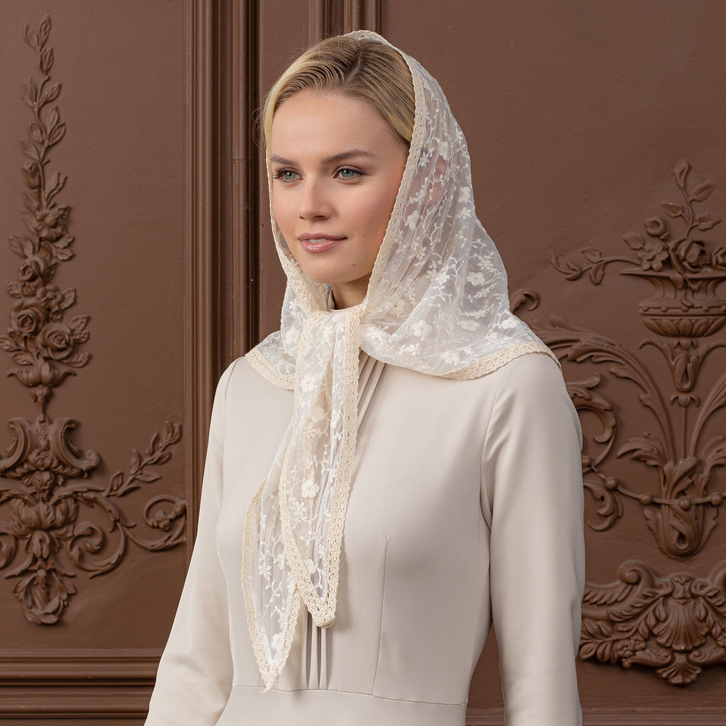 Косынка Кремовая нежность - Мастерская ПОКРОВ фото 5