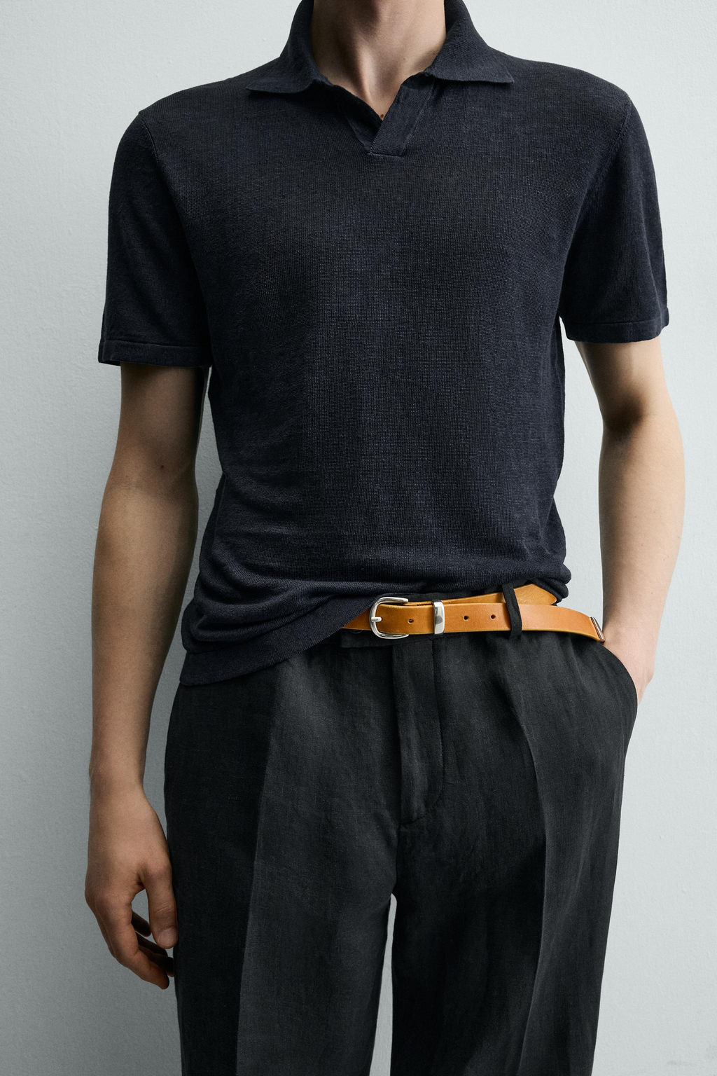 POLO PUNTO REGULAR FIT 100% LINO / Verde claro - Zara фото 14
