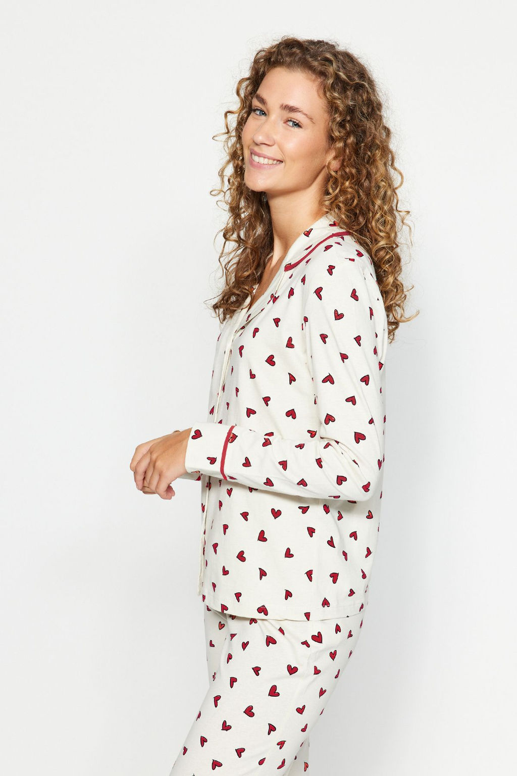 Trendyolmilla Lacivert %100 Pamuklu Kalpli Biyeli Orme Pijama Tak?m? THMAW24PT00103
