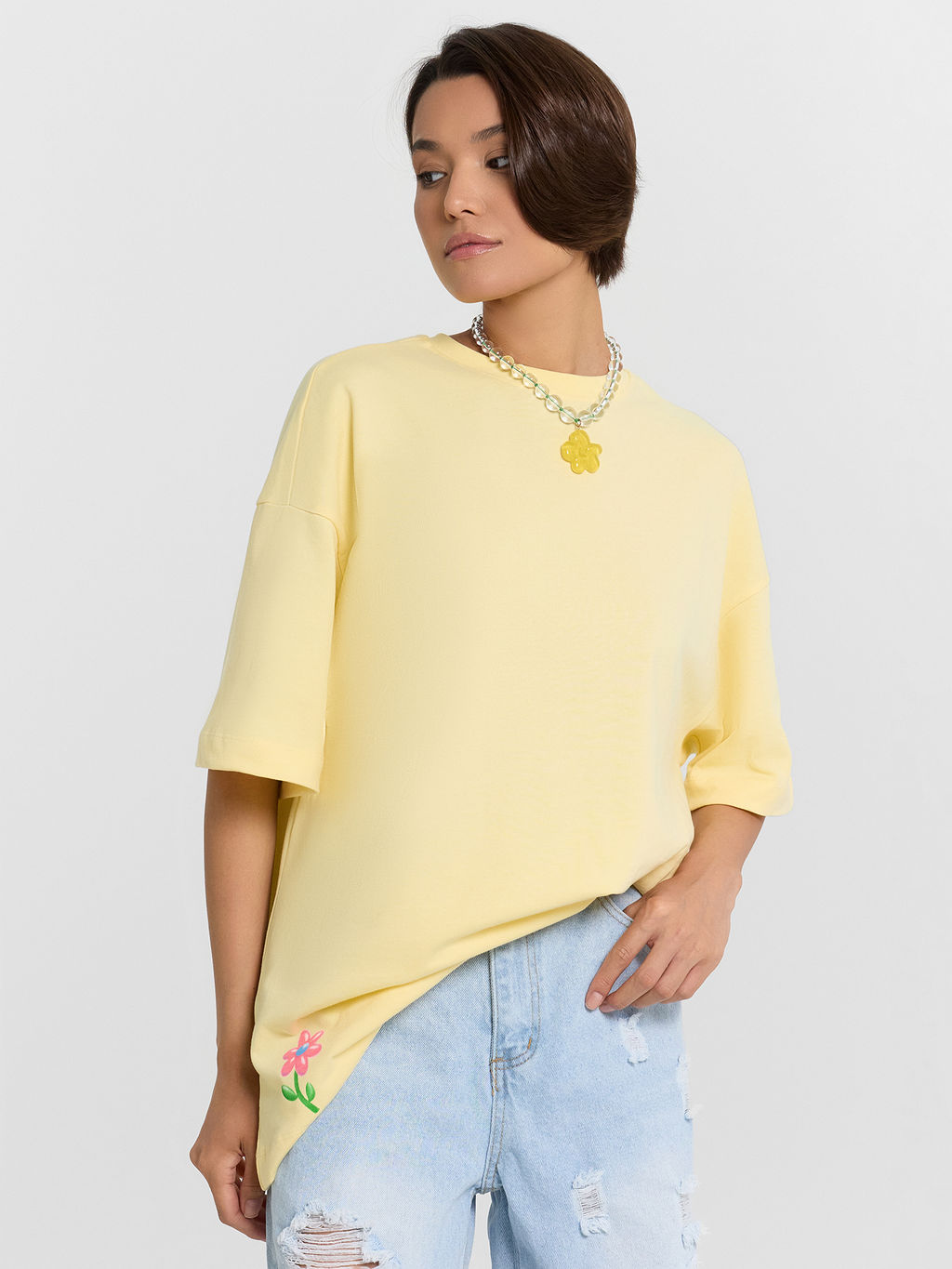 Футболка женская Mark Formelle желтая с принтом  фото 7
