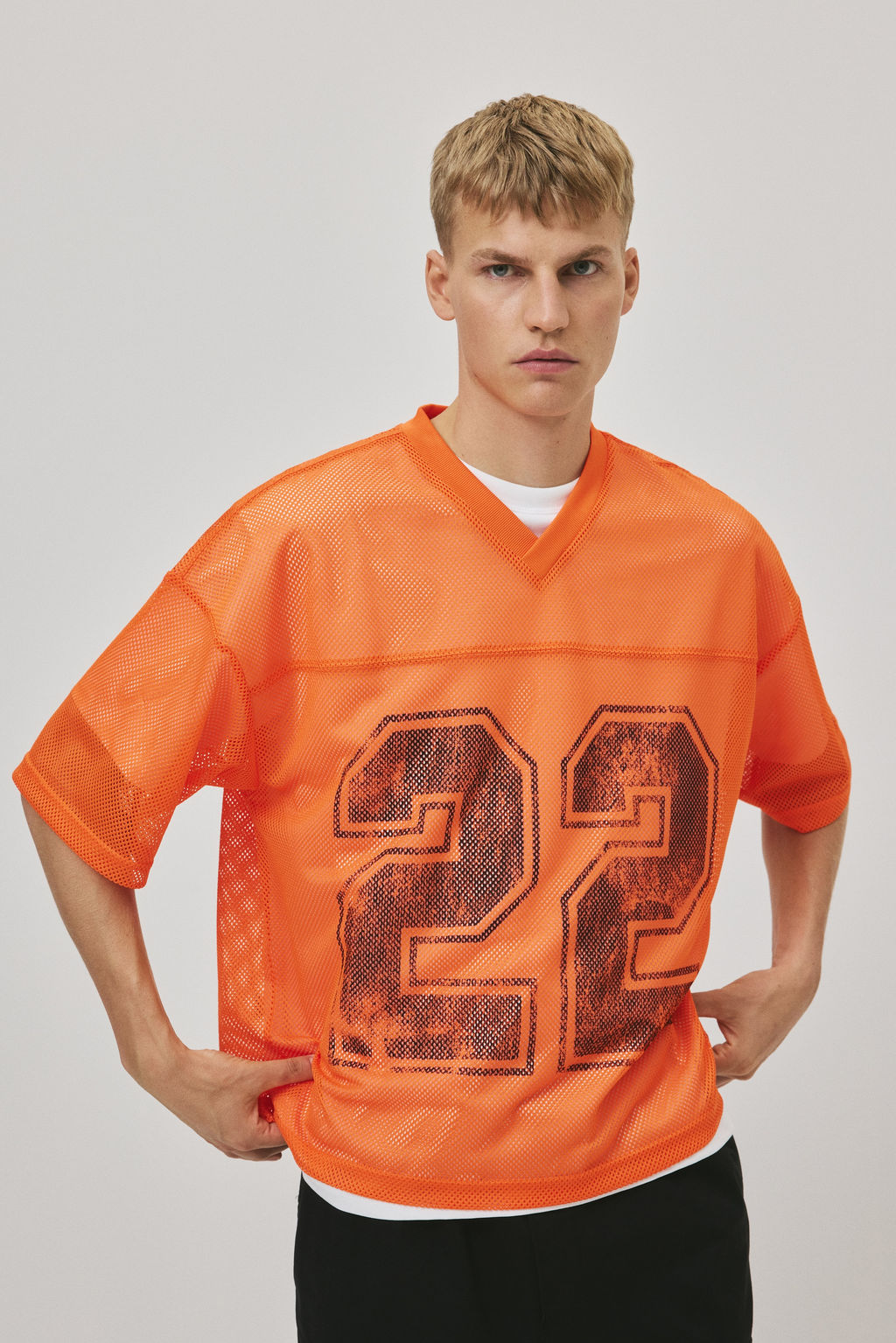 Oversized Fit Printed mesh T-shirt - H&m фото 3