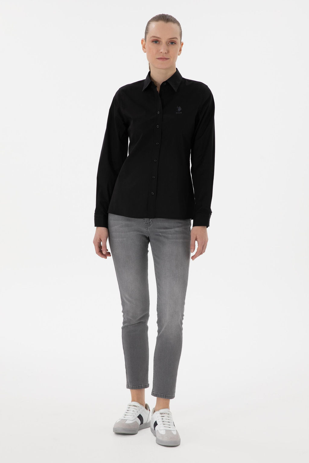 Kad_n Siyah Uzun Kollu Basic G_mlek Sepette S_rpriz _ndirim - U.s. polo assn фото 4