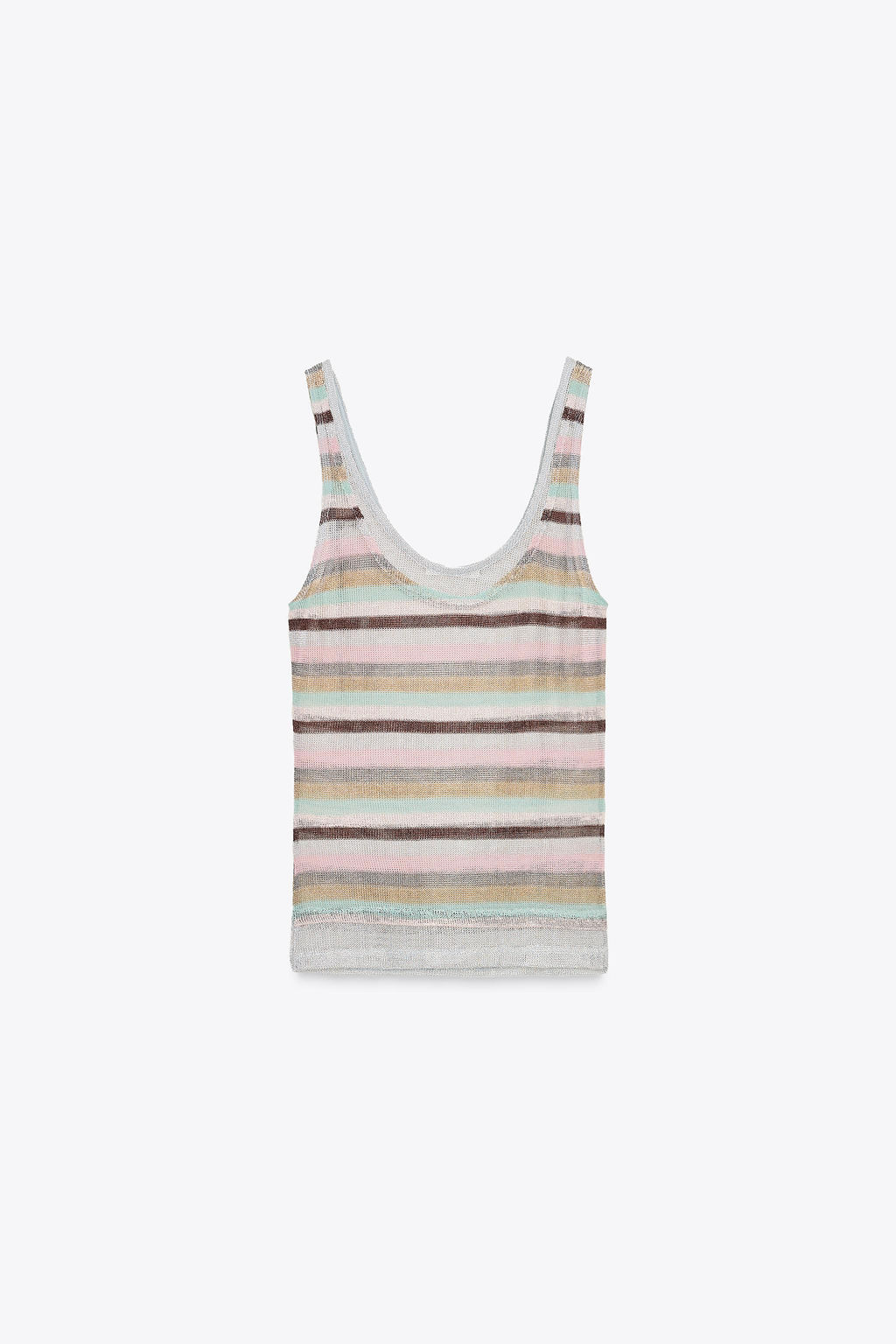 STRIPED METALLIC THREAD TOP - Zara фото 12