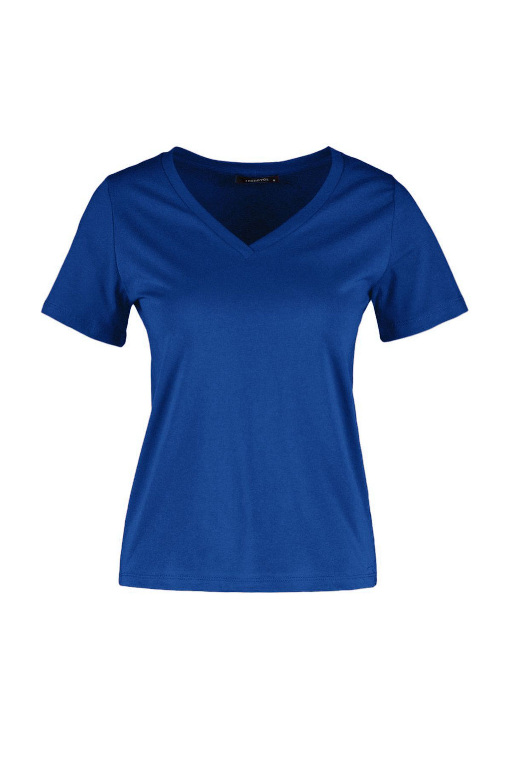 TRENDYOLMILLA Beyaz %100 Pamuk Basic V Yaka Orme T-Shirt TWOSS23TS00001  фото 6