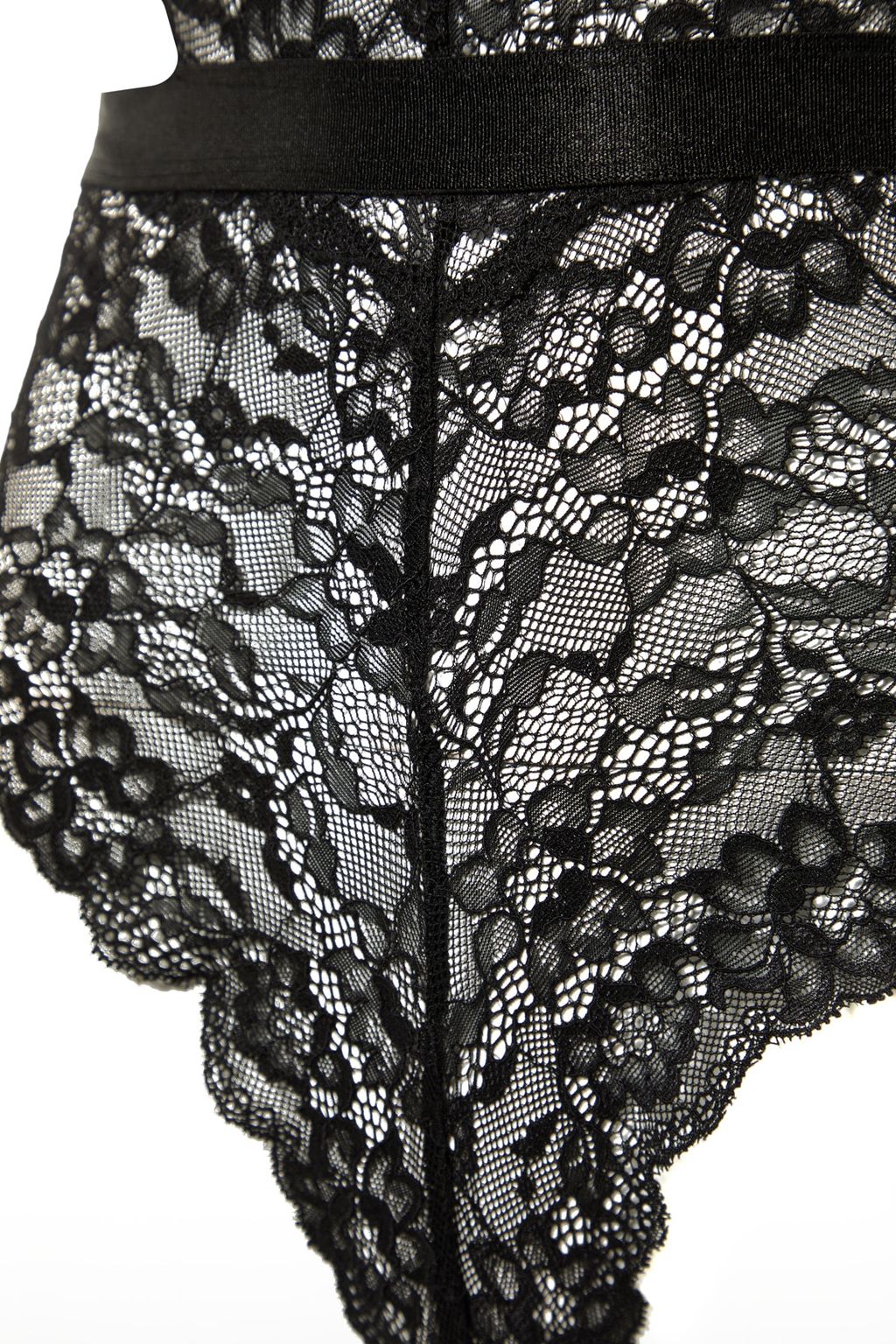 Siyah Dantelli Pencere/Cut Out Detayl? Ip Ask?l? C?tc?tl? Orme Body THMAW23BD00026