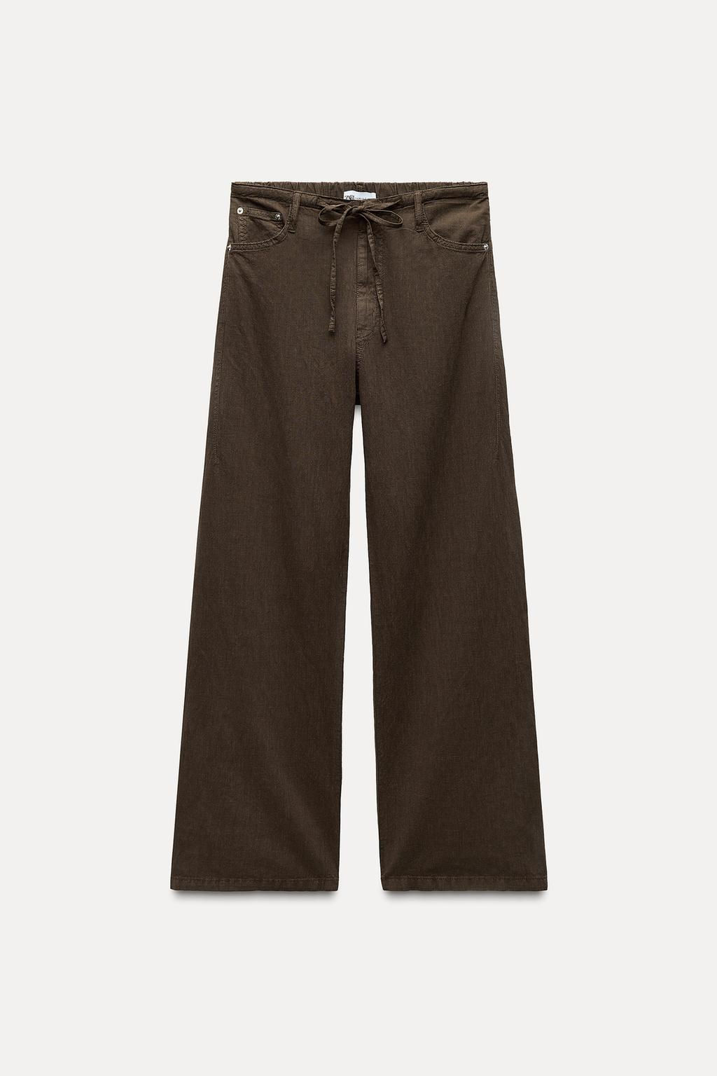 FLOWING DENIM-EFFECT TROUSERS - Zara фото 4