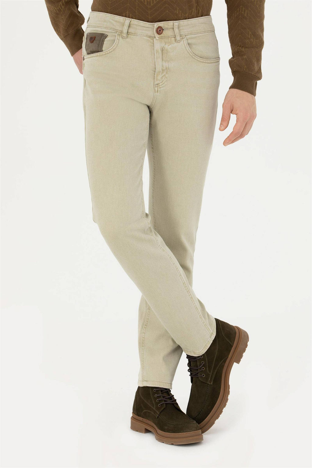 U. S. Polo Assn / Мужские джинсовые брюки светло-хаки - U.s. polo assn фото 2