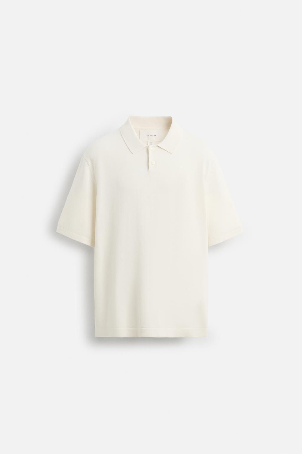 COTTON-BLEND KNIT POLO SHIRT - Zara фото 7