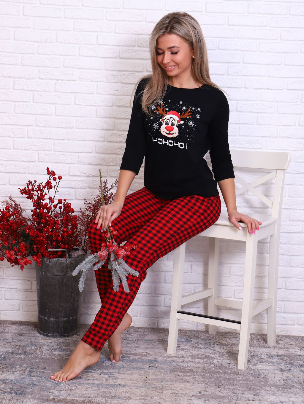 Костюм женский, модель 162, трикотаж (Олень Хо-хо-хо) - Ивановотекстиль фото 5