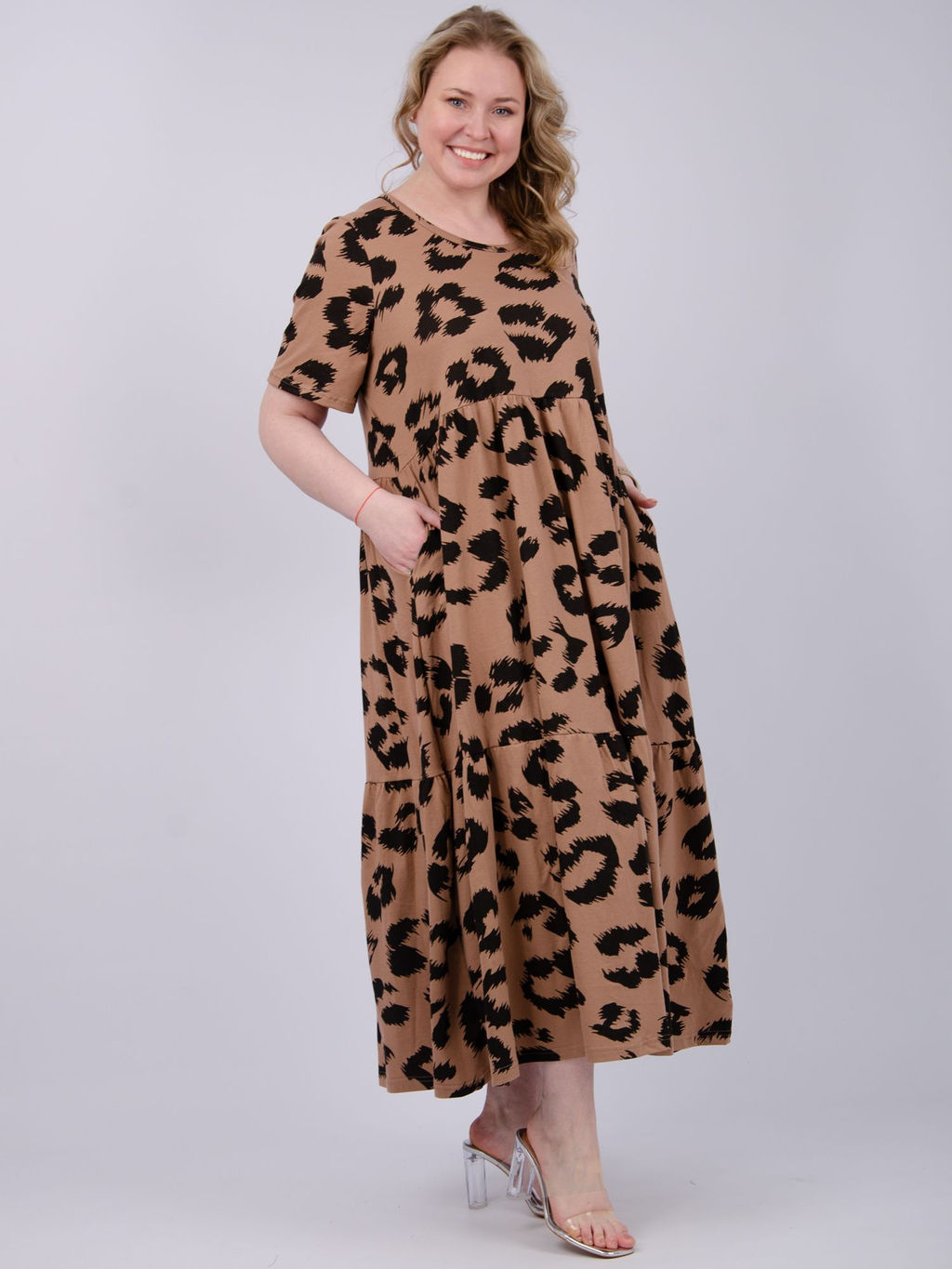 Платье "Диона 7" кофе, трикотаж