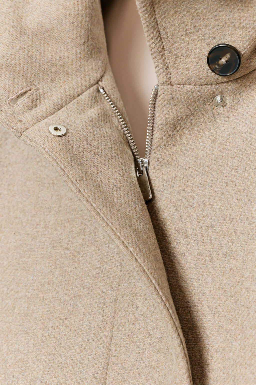 CROPPED WOOL COAT WITH HIGH NECK - Zara фото 9