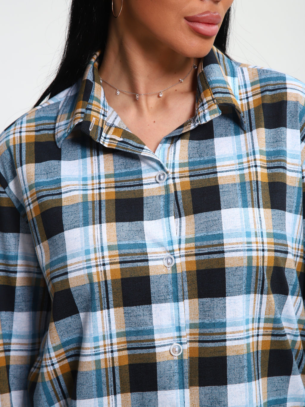 М380 Рубашка с длинным рукавом (песочно-голубой)