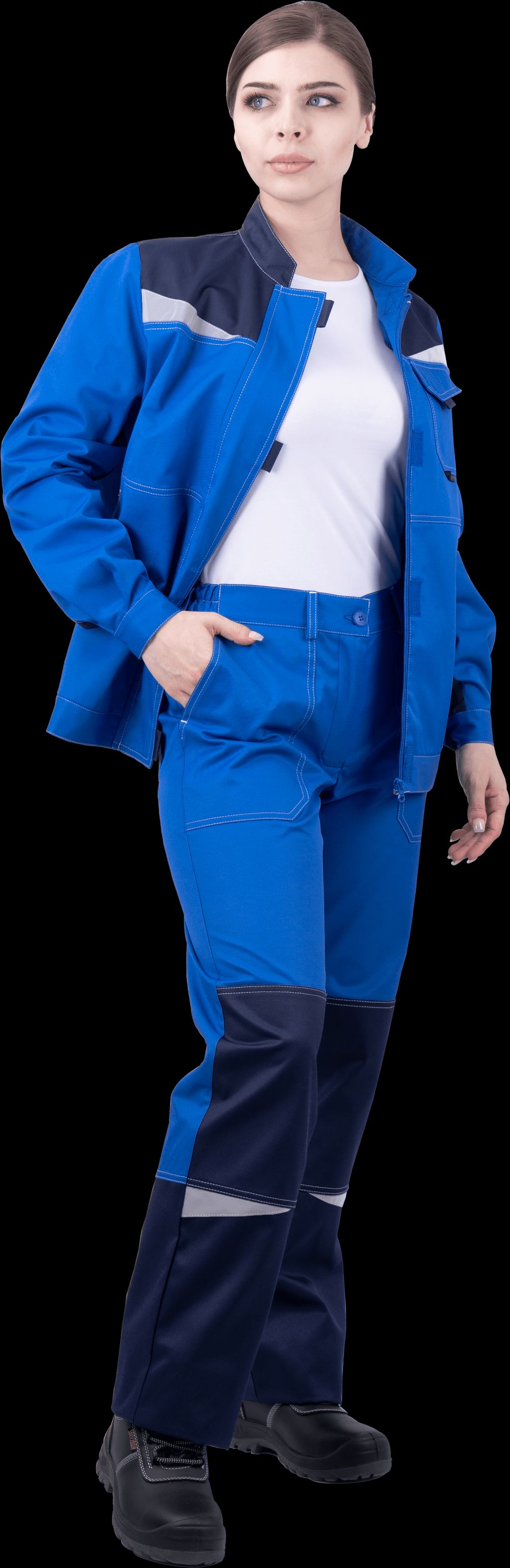 Костюм КМ-10 ЛЮКС летний, василек-синий, женский (Куртка+брюки)