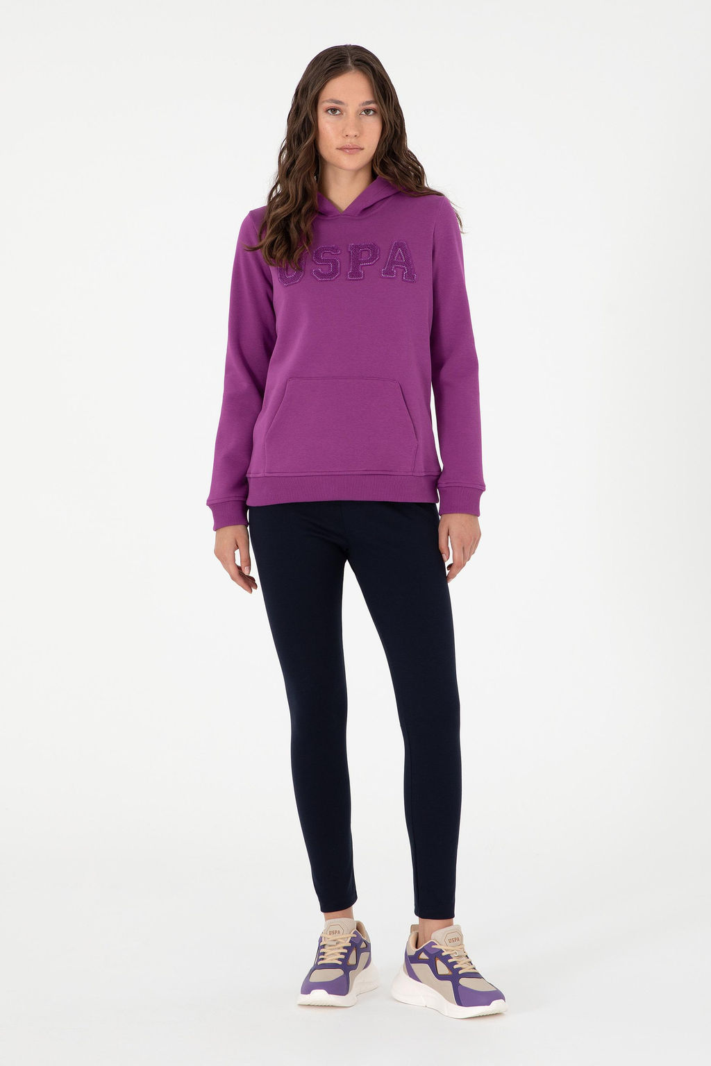 Женский фиолетовый базовый свитшот Неожиданная скидка в корзине - U.s. polo assn фото 4