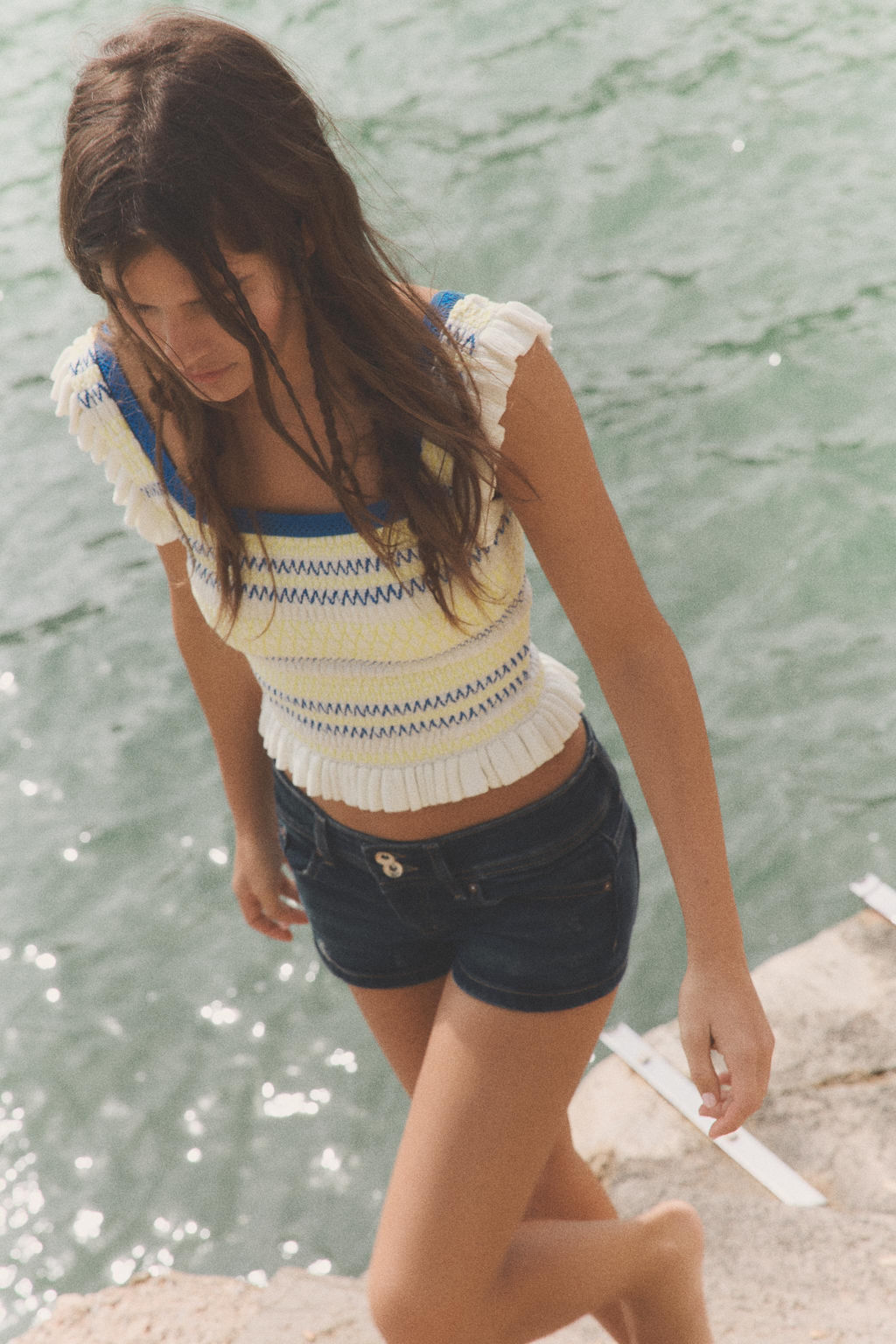 TOP RAYAS NIDO DE ABEJA / Multicolor