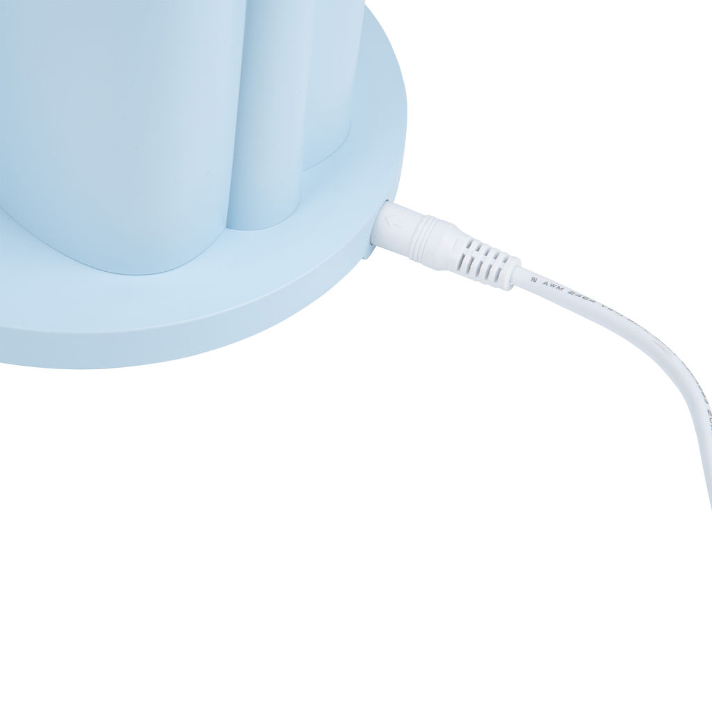 ULM-D150 15W/3000-6500K/DIM BLUE Светильник настольный светодиодный с подставкой под телефон и канцелярские принадлежности. С ночной подсветкой. Сенсорный выключатель. Диммер. Голубой. TM Uniel